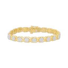 KAY Lab-Grown Diamonds Multi-Stone "XO" Link Bracelet 3/4 ct tw 24K Yellow Gold Vermeil Sterling Silver 7.25"