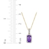 Thumbnail Image 5 of Emerald-Cut Amethyst & Diamond Necklace 1/10 ct tw 10K Yellow Gold 18"