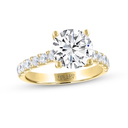 THE LEO Legacy Lab-Grown Diamond Round-Cut Engagement Ring 3-1/2 ct tw 14K Yellow Gold