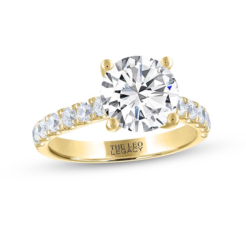 Main Image 1 of THE LEO Legacy Lab-Grown Diamond Round-Cut Engagement Ring 3-1/2 ct tw 14K Yellow Gold