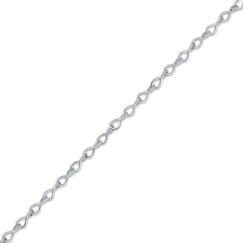Main Image 2 of Diamond Twist Link Anklet 1/2 ct tw Sterling Silver 10.5"