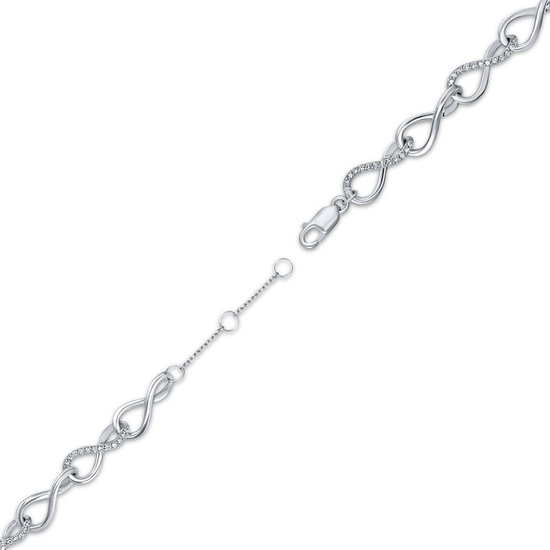 Main Image 3 of Diamond Twist Link Anklet 1/2 ct tw Sterling Silver 10.5"