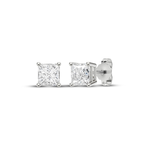 Princess-Cut Diamond Solitaire Stud Earrings 1/ ct tw 14K White Gold (J/I2
