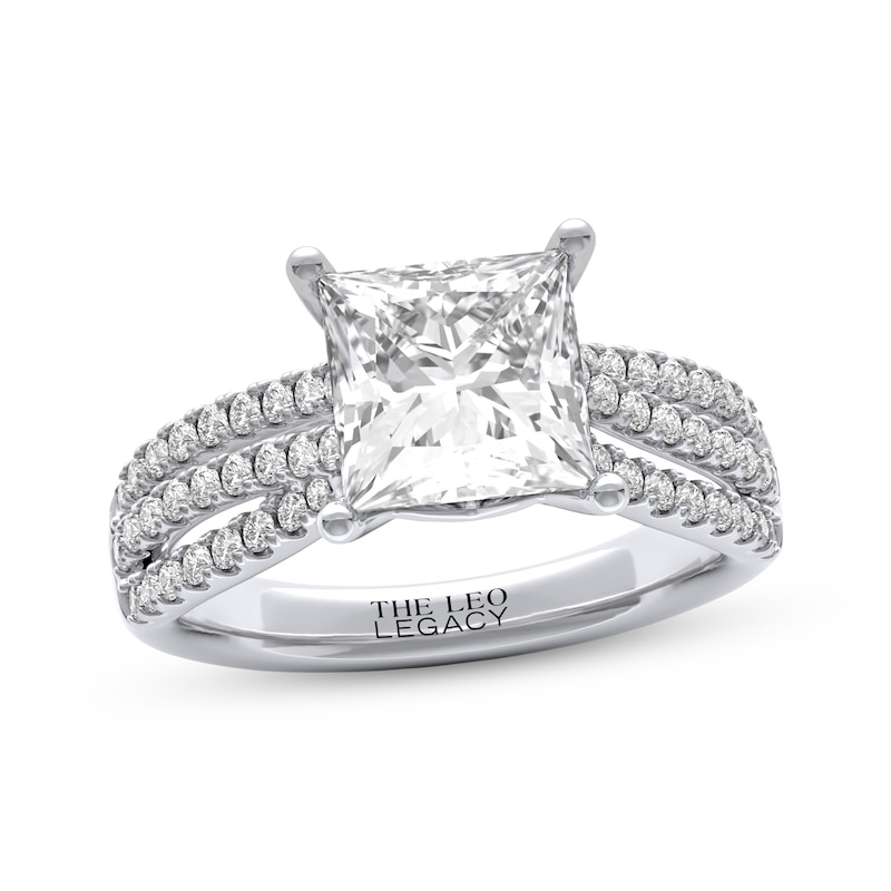 Main Image 1 of THE LEO Legacy Lab-Grown Diamond Princess-Cut Engagement Ring 3-1/2 ct tw 14K White Gold