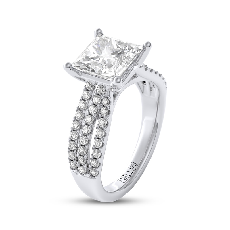 Main Image 2 of THE LEO Legacy Lab-Grown Diamond Princess-Cut Engagement Ring 3-1/2 ct tw 14K White Gold