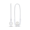 Thumbnail Image 3 of Cultured Pearl Safety Pin Hoop Earrings Sterling Silver