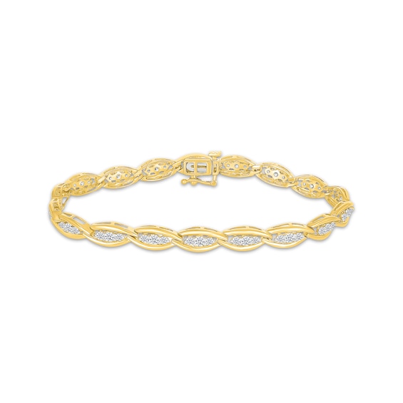 KAY Lab-Grown Diamonds Open Link Bracelet 2 ct tw 24K Yellow Gold Vermeil Sterling Silver 7.25"