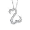 Thumbnail Image 0 of Open Hearts Necklace 1/2 ct tw Diamonds 14K White Gold