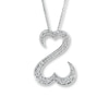 Thumbnail Image 1 of Open Hearts Necklace 1/2 ct tw Diamonds 14K White Gold