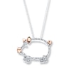 Thumbnail Image 0 of Diamond Pig Necklace 1/20 carat tw Sterling Silver & 10K Rose Gold