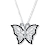 Thumbnail Image 1 of Butterfly Necklace 1/4 ct tw Diamonds Sterling Silver