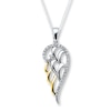 Thumbnail Image 0 of Angel Wing Necklace 1/10 ct tw Diamond Sterling Silver & 10K Yellow Gold