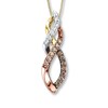 Thumbnail Image 1 of Diamond Necklace 3/8 ct tw Brown/White 10K Tri-Color Gold
