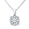 Thumbnail Image 0 of Diamond Necklace 3/4 ct tw Round-cut 14K White Gold 18"