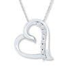 Thumbnail Image 0 of Diamond Heart Necklace 1/20 ct tw Round-cut Sterling Silver 18"