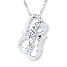 Heart/Infinity Necklace Diamond Accents 10K White Gold 18&quot;