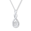 Thumbnail Image 1 of Diamond Necklace 1/20 ct tw Round-cut Sterling Silver