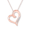 Thumbnail Image 0 of Heart Necklace Diamond Accents 10K Rose Gold