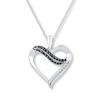 Thumbnail Image 0 of Diamond Heart Necklace 1/6 ct tw Black & White Sterling Silver