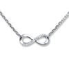 Thumbnail Image 0 of Diamond Infinity Necklace 1/20 ct tw Round-cut Sterling Silver 18"