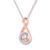 Thumbnail Image 0 of Diamond Infinity Necklace 1/8 ct tw Round-cut 10K Rose Gold 18"