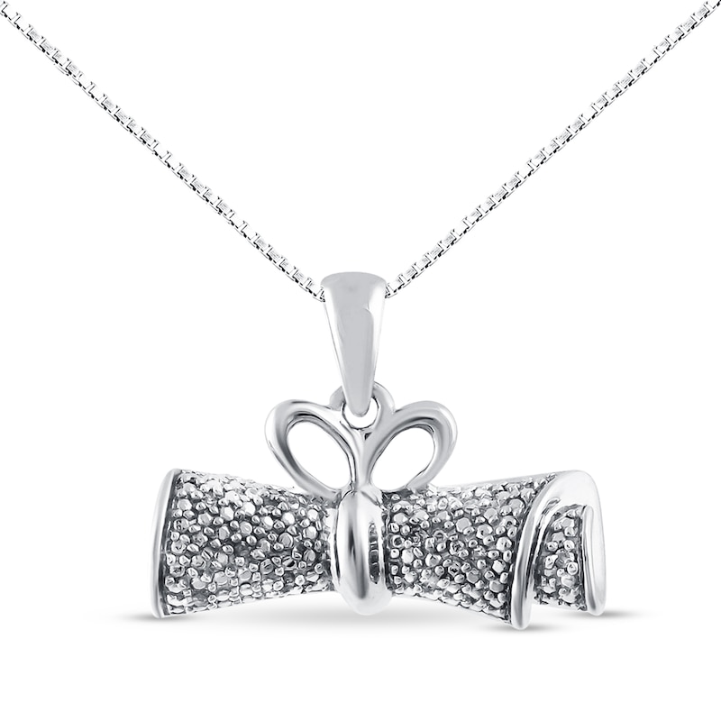 Diploma Necklace Diamond Accents Sterling Silver