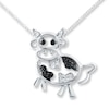Thumbnail Image 0 of Diamond Cow Necklace 1/20 ct tw Black & White Sterling Silver 18"