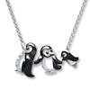 Thumbnail Image 0 of Penguin Family Necklace Diamond Accents Sterling Silver