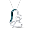Thumbnail Image 1 of Infinity Heart Necklace 1/15 cttw Blue Diamonds Sterling Silver