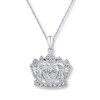 Thumbnail Image 0 of Crown Necklace 1/6 ct tw Diamonds Sterling Silver