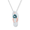 Thumbnail Image 1 of Flip-Flop Necklace Blue Diamonds Sterling Silver & 10K Rose Gold