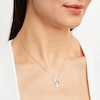 Thumbnail Image 2 of Flip-Flop Necklace Blue Diamonds Sterling Silver & 10K Rose Gold