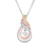 Thumbnail Image 1 of Diamond Necklace 1/4 ct tw Round-cut 10K Tri-Color Gold 18"