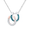 Thumbnail Image 1 of Horseshoe Necklace 1/6 ct tw Diamonds Sterling Silver & 10K Rose Gold
