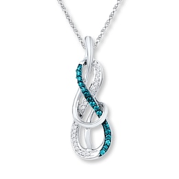 Infinity Symbol Necklace 1/6 ct tw Diamonds Sterling Silver