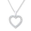 Thumbnail Image 1 of Diamond Heart Necklace 1/10 ct tw Round-cut Sterling Silver 18"