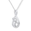 Thumbnail Image 0 of Infinity Symbol Necklace 1/15 ct tw Diamonds Sterling Silver 18"