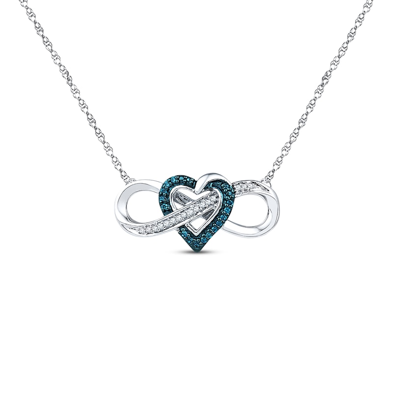 Main Image 1 of Heart Infinity Necklace 1/10 ct tw Diamonds Sterling Silver