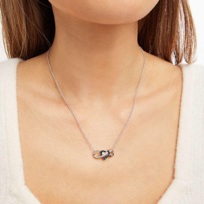 Main Image 2 of Heart Infinity Necklace 1/10 ct tw Diamonds Sterling Silver