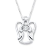 Thumbnail Image 0 of Unstoppable Love 1/6 ct tw Necklace Sterling Silver Angel 18"