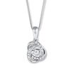 Thumbnail Image 0 of Unstoppable Love 1/10 ct tw Necklace 10K White Gold 18"