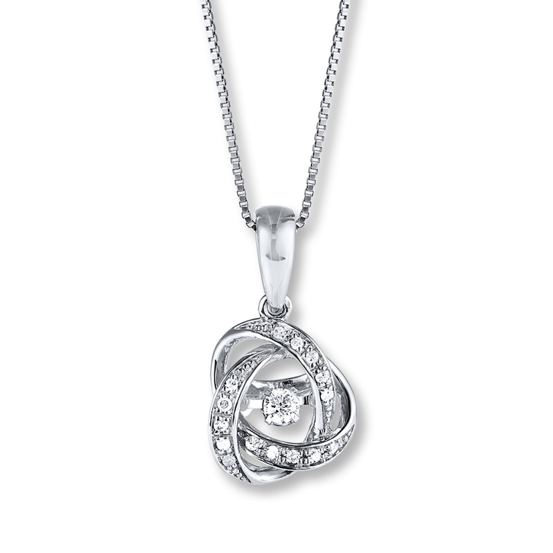 Unstoppable Love 1/10 ct tw Necklace 10K White Gold 18"