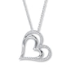 Thumbnail Image 1 of Diamond Heart Necklace 1/10 ct tw Round-cut Sterling Silver 18"