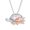 Thumbnail Image 0 of Turtle Necklace 1/20 ct tw Diamonds Sterling Silver & 10K Rose Gold