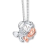 Thumbnail Image 1 of Turtle Necklace 1/20 ct tw Diamonds Sterling Silver & 10K Rose Gold