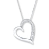 Thumbnail Image 1 of Diamond Heart Necklace 1/20 ct tw Round-cut Sterling Silver 18"