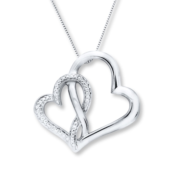 Jewelry Pilot Sterling Silver Prong-Set CZ Heart Shape MOM Charm Pendant Necklace 