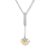Thumbnail Image 0 of Lotus Necklace 1/20 ct tw Diamonds Sterling Silver & 10K Yellow Gold