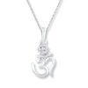 Thumbnail Image 1 of Diamond Om Necklace 1/20 ct tw Round-cut Sterling Silver