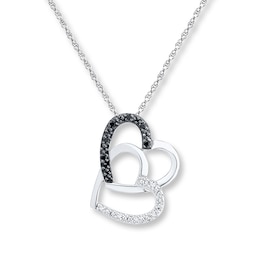 Heart Necklace 1/20 ct tw Diamonds 10K White Gold 18&quot;